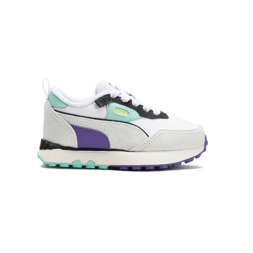 PUMA RIDER FV SPRING BREAK  PUMA WHITE/FLAT DARK GRAY/ELECTRIC PEPPERMINT 13